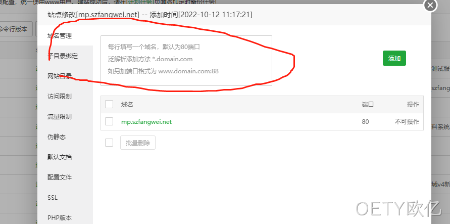 网站添加域名